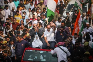 India-Congress-Party-Leader-Rahul-Gandhi-roadshow-tour-Varanasi-India-2024