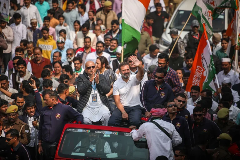 India-Congress-Party-Leader-Rahul-Gandhi-roadshow-tour-Varanasi-India-2024