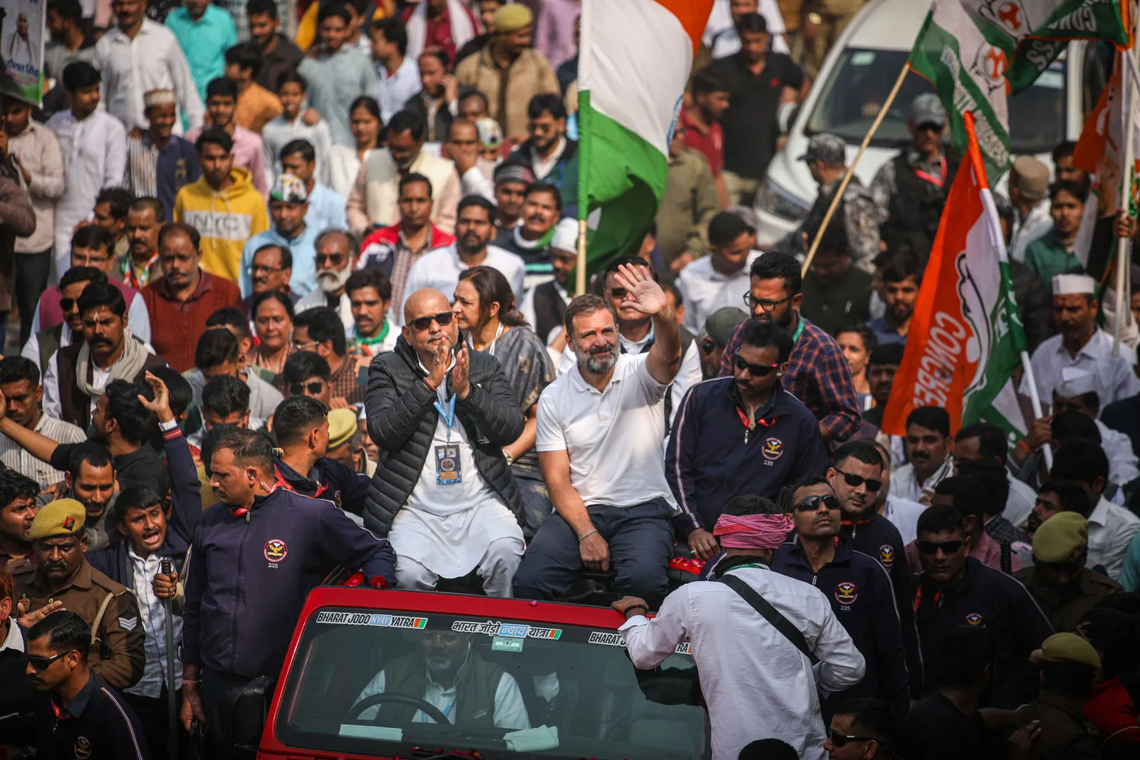 India-Congress-Party-Leader-Rahul-Gandhi-roadshow-tour-Varanasi-India-2024
