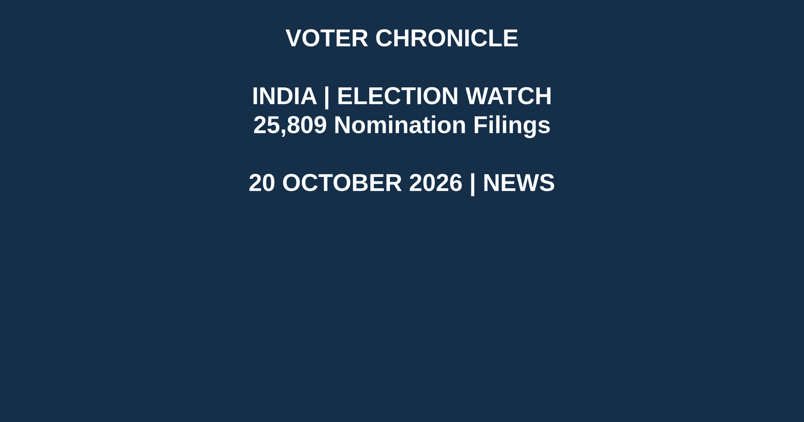 Voter Chronicle branded editorial graphic: 25,809 Nomination Filings. Original illustration, not an event photograph.
