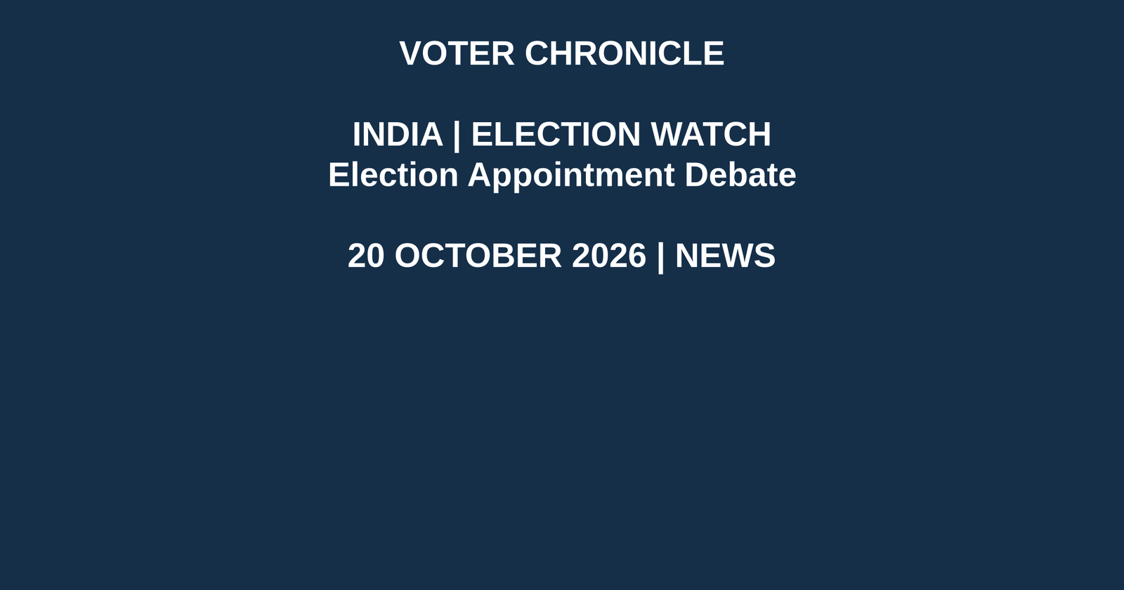 Voter Chronicle branded editorial graphic: Election Appointment Debate. Original illustration, not an event photograph.